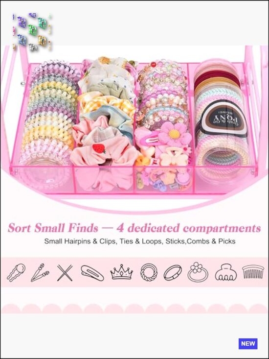 Hair Accessories Organizer Stand - Headband Holder Scrunchies Claw Clips Storage main image 5